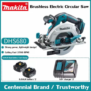[100% authentic] Makita DHS680 lithium battery rechargeable portable woodworking cutter household 18V brushless circular saw with tool box and 6.0Ah battery (3-year warranty)
