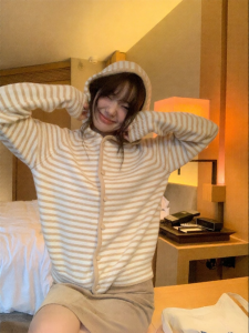 NIHAOKANONG | Áo Cardigan Dải Sọc Mỏng