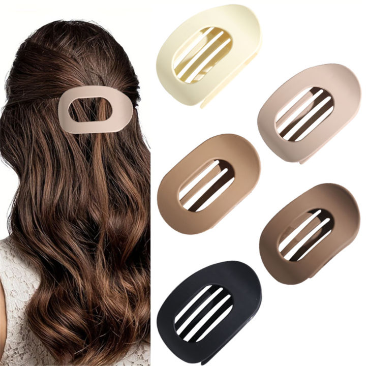 Bộ Kẹp Tóc Acrylic Mờ Sang Trọng Dành Cho Nữ, Độ Bám Chắc, Răng Kẹp Linh Hoạt, Thiết Kế Hình Mỏ Vịt Tròn, Dụng Cụ Tạo Kiểu Tóc