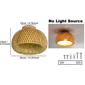 YnL | E27 Retro Vintage Bamboo Ceiling Lamp Indoor Chandelier Ceiling Light Fixture Home Lighting Living Room Bedroom Wooden Chassis