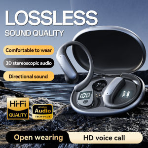 Open-Ear Wireless Earbuds Lossless Hi-Fi Sound Quality 3D Stereo Audio Directional Sound Comfortable Open Wearing HD Voice Call Digital Display Charging Case
