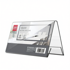 deli | Transparent Foldable Display Nameplate V-shape