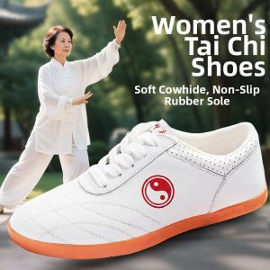 WUYINXIANG | Womens Soft Leather Tendon Soled Tai Chi Shoes