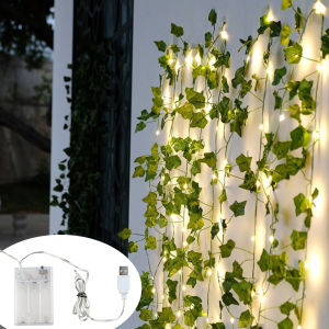 Đèn Dây Hoa Lá Xanh Dây Leo Ivy Vine Fairy Garland USB & Chạy Bằng Pin Cho Bữa Tiệc Giáng Sinh Trang Trí Sân Vườn