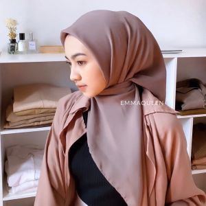 EmmaQueen - Meera Square kerudung segi 4 terbaru 2025 Polycotton Premium 115x115cm Tepi Jahit