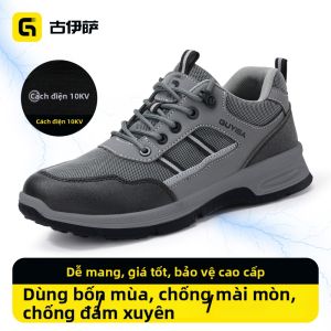 GUYISA | Giày Bảo Hộ Nam Cách Nhiệt Chống Đâm Xuyên Nhẹ Với Mũi Thép và Tấm Thép