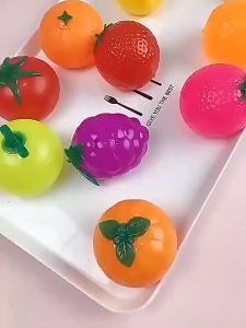 Simulation Fruit Squeeze Water Ball Tomato Strawberry Sensory Stress Relief Toy Funny Soft Squishy Birthday Gift for Kids
