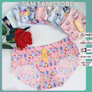 QUẦN LÓT SU HOẠT HÌNH KHÔNG ĐƯỜNG MAY. Đáy lót kháng khuẩn chất su lạnh mặc rất mát mẻ. Free size từ 40-65kg