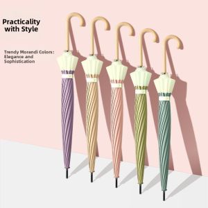 Korean Japanese Style New Minimalist Fresh Long Handle Sun & Rain Umbrella