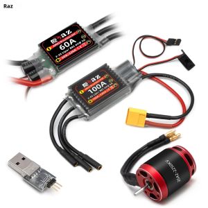 Bộ Điều Tốc Không Chổi Than RCXAZ 60A/100A Dành Cho Xe Và Thuyền Điều Khiển Từ Xa Tỷ Lệ 1/10 Với Đầu Nối T/XT60 Và Đầu Nối Chuối Cái 4.0mm Tương Thích Với Traxx Tamiya