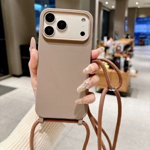 New Crossbody Adjustable Lanyard Phone Case For iPhone 17e 16e 12 11 Pro Xs Max 7 8 Plus X XR SE 2020 2022 Strap Rope Soft Cover
