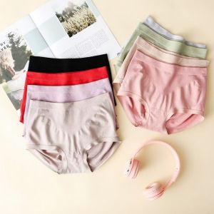 Modale Mid-Waist Womens Underwear Breathable Comfortable Antibacterial Triangle Shorts Seamless Butt Covering Briefs