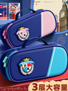 กระเป๋าใส่ของเขียนบันทึกสำหรับนักเรียนมัธยมต้น ความจุขนาดใหญ่ กระเป๋าใส่ของใช้แบบผ้าแคนวาสสไตล์อังกฤษ สไตล์เรียบง่าย เรียบร้อย ใช้งานได้จริง