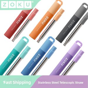 ZOKU |Stainless Steel 304 Reusable Drinking Straw with Silicone Cap