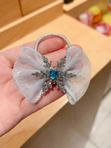 Frozen Kids Head Rope Princess Elsa Snowflake Bows Barrettes Girl Head Headdress Hairpin for Girls