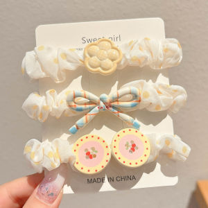 NING ZHOU | Dotted Flowers Bow Kids Hair Ties