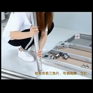 Thickened Stainless Steel Kitchen Work Table Cooking Table Workbench Vegetable Cutting Table Console Cabinets Work Table Removable Double-Layer Restaurant Kitchen Sink With Stand