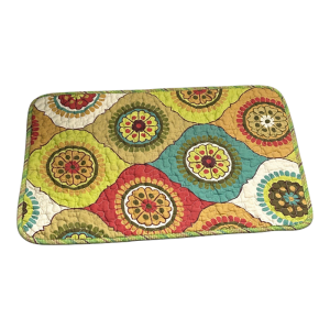 Pure Cotton Fabric Door Mat Absorbent Non-Slip Small Rug for Home Entrance Bathroom Machine Washable Interlined Cotton Pad