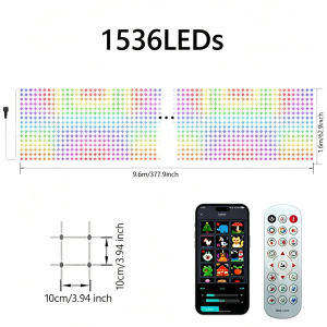 New Year Smart Curtain Light APP DIY Custom Pattern RGB LED Light for Holiday Lawns Wedding Party Xmas House Window Garden Decor
