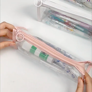 🇲🇾 Ready Stock Large Capacity Transparent PVC Pencil Case Student Stationery Storage Bag Pencil Pouch with Zipper
