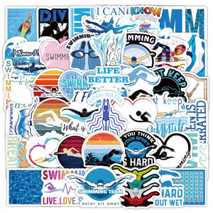 Blue Sport Swimming Graffiti Decal Stickers Decorative Notebook Helmet Picture Frame Handmade Thermos Bookshelf DIY Waterproof