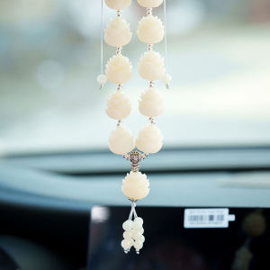 จี้ตกแต่งรถยนต์ธรรมชาติ Lotus Buddha สำหรับผู้ชายและผู้หญิง จี้ตกแต่งกระจกมองหลังระดับไฮเอนด์ จี้ตกแต่งรถยนต์แบบติดผนังระบายอากาศ