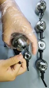 Chuck Bor Hitam Berkilau 13mm Drat 3/8 24UNF untuk Impact Drill dengan Mata Bor Beton Bonus