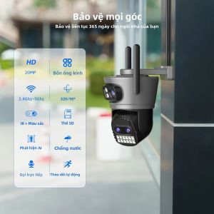 Camera WiFi BESDER 8K HD 20MP Zoom Quang Học 10X Bốn Ống Kính Camera Giám Sát PTZ 4K Với Tính Năng Tự Động Theo Dõi Sử Dụng Trong Nhà/ngoài Trời