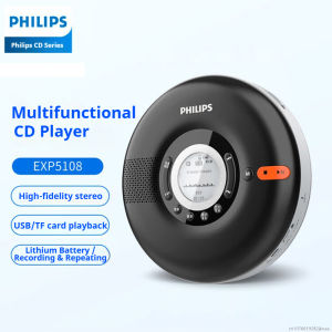 New Philips EXP5108 Mini Convenient Retro CD Player Support CD/TF Wireless Bluetooth Home HiFi Stereo MP3 Disc Loudspeaker Box