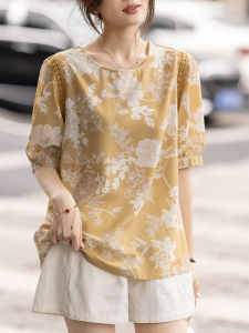 DAIXIANGFEIZI | Floral Design Loose Fitting T-Shirt