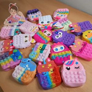 Tas Selempang Anak Pop It Gelembung Karakter Lucu Motif Kartun