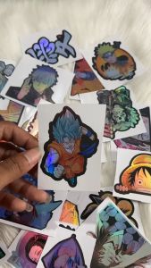 Stiker Hologram Anime Goku Saiya Blue Dragon Ball Ukuran 7 cm