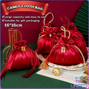 Need. Red Candy Bag with Tassel Chinese Wedding Christmas Birthday Party Decor Gift Packaging
