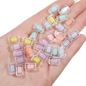 50 ชิ้น ถุง AB อะคริลิค หลายเหลี่ยมลูก ทำกระบอกหลวม สำหรับสร้อยข้อมือ สร้อยคอเครื่องประดับ ด้วยเครื่องประดับ DIY