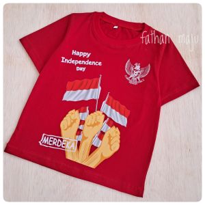Kaos Anak Kemerdekaan 17 Agustus Merah Laki Perempuan