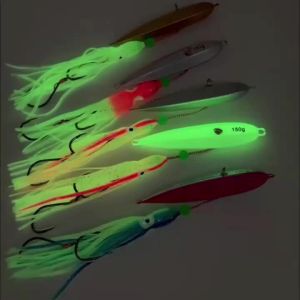 1PC 120g Mồi Câu Kim Loại Slow Pitch Jigging Dành Cho Câu Cá Nước Mặn Với Tính Năng Phát Sáng Dạ Quang Chìm Nhanh Và Móc Phụ Trợ