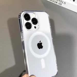 Shockproof For Magsafe Wireless Charging Case For Apple iPhone 16 15 14 13 12 11 Pro Max Plus Mini Magnetic Acrylic Clear Cover