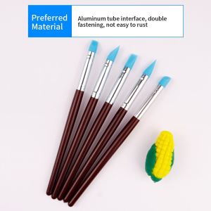 5pcs/set Dental Adhesive Composite Cement Porcelain Teeth Silicone Brush Pen