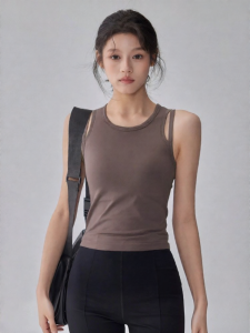 Elastic Shockproof Gathered Sleeveless Quick-Dry Sports Bra