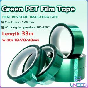 Need Green PET Film Tape High Temperature Heat Resistant Plating Shield Insulation Protection Length 33m