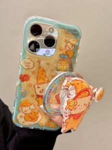 Magnetic Absorption Cat Design Phone Case for  17Promax 17Air 16Pro 15Air 14Double Layer 12Cute 11Ins 16Plus Anti-Fall Protection