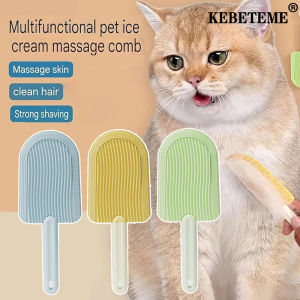KEBETEME หวีลิ้นแมว3ชิ้นหวีนวดไอศกรีมสัตว์เลี้ยงอเนกประสงค์สำหรับสุนัขแมวกระต่ายขนแมวเสื้อผ้าที่แปรงกำจัดขนสำลีอุปกรณ์กำจัดตัดแต่งขนสัตว์เลี้ยง