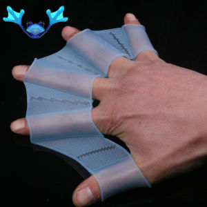 Outdoor Diving Swimming Product Flying Fish Frog Silicone Half Finger Webbed Glove Duck Feet Swimming Training Hand Paddle Hand Webbed