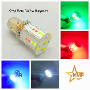 Lampu Stop Rem RGBW 30 Mata LED Bayonet PREMIUM Kedip dan Jalan 2 Mode Flash Running 12 Volt / Lampu Stop Rem Bayonet 30 mata LED Kedip