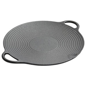 【Vodool】 11.8/13.8/14.6 Inch Coating Frying Pan with Handles Iron Round Griddle Non Stick Baking Tray for Indoor Or Outdoor Grilling
