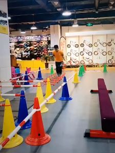 Cone Stick 1.3-2 m Retractable Cone Bar Reflective PVC Cone Bar Penghubung Kerucut Penghalang Jalan