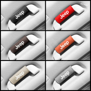 Jeep Car Door Armrest Cover Leather Car Roof Pull Gloves Handle Protector For Renegade Compass Willys Wrangler jk Grand Cherokee Commander