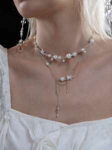 Dây Chuyền Đa Lớp Mẫu Thiết Kế Gốc 1000 Chiếc Cò Trắng Có Dây Tassel