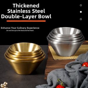 Stainless Steel Dual Layer Gold Bowls