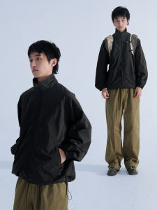 Mentmate Pure Color Basic Style Mens Outdoor Casual Jacket Coat Spring Autumn Flip Collar Long Sleeve Zipper Pocket